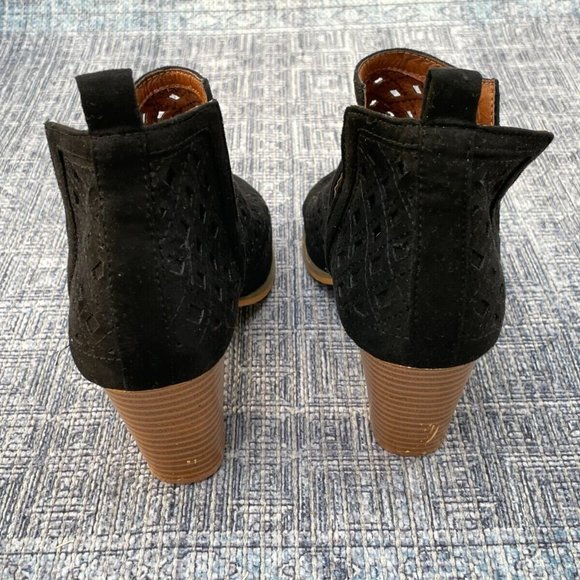 Weeboo Women Boots Black Fuax Leather Upper Bootie Shoes Size 8 - Picture 7 of 10